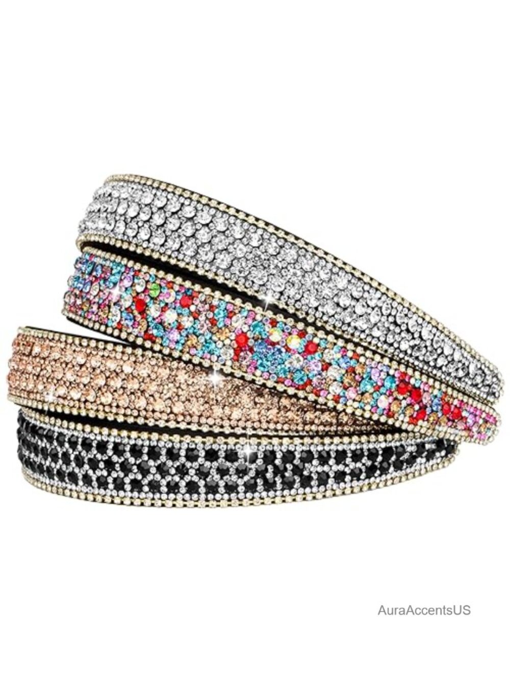 Rhinestone Headbands Set Sparkly Crystal Hair Accessories